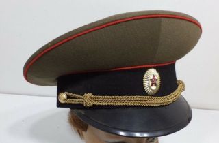 Soviet Russian Military Officer Visor Cap Hat Size 56 Ussr