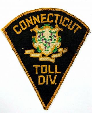 Vtg Pre - Owned Connecticut Ct.  Toll Division Div Patch Badge Auto Car Petroliana