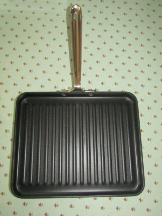All - Clad 39902 Hard Anodized Nonstick Panini Grill Pan with Cast Iron Press 2