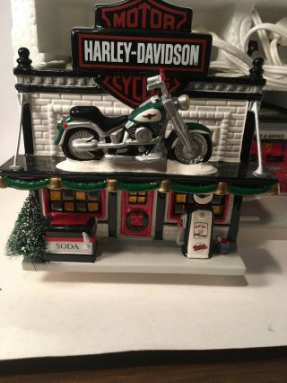 Dept 56 Snow Village - Harley - Davidson Motorcycle Shop 2