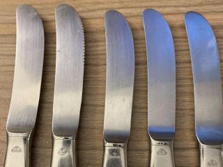 WMF Fraser Cromargan Germany LAUREL Stainless 8” Curved Dinner Knives Set of 4, 2