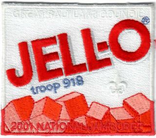 2001 Bsa Scout National Jamboree Patch Jsp Great Salt Lake Orn Jell - O Troop 918