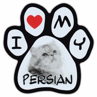 Picture Cat Paw Shaped Car Magnet - Persian - Bumper Sticker Decal