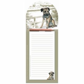 Border Terrier Magnetic Memo Pad | Fridge Magnet Shopping List | With Pencil