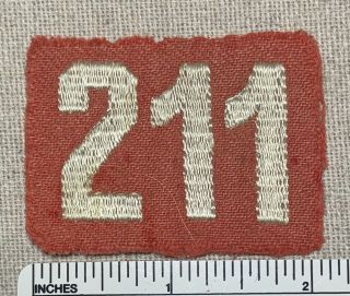 Vintage Boy Scout Troop Number 211 Uniform Badge Felt Patch Red & White Rws 40s?