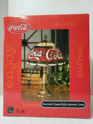 Coca - Cola Stained Glass Style 15 - 1/2 " Accent Lamp - Box