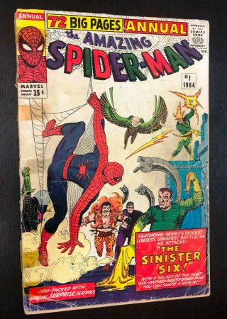 Spider - Man Annual 1 (1964) - - 1st Appearance Sinister Six - - Pr/gd