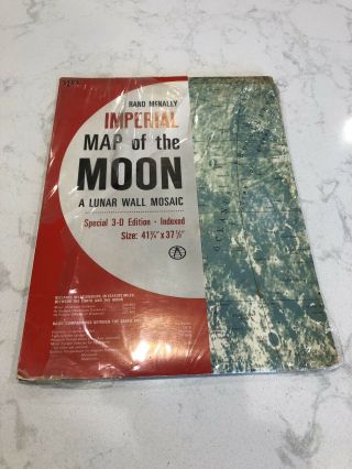 Vintage Rand Mcnally 85 - 3614 Imperial Map Of The Moon 41 3/4 X 37 1/2