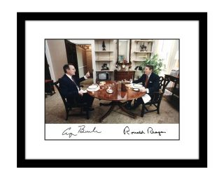 Ronald Reagan 8x10 Photo Print George H.  W.  Bush Signed Autographed President