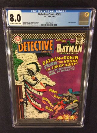 Detective Comics 365 Comic Book Cgc 8.  0 Dc 1967 Joker Batman & Robin Infantino