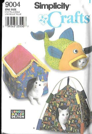 Simplicity 9004 Cat Beds (fish,  House,  Tent) Sewing Pattern Uncut Factory Fold