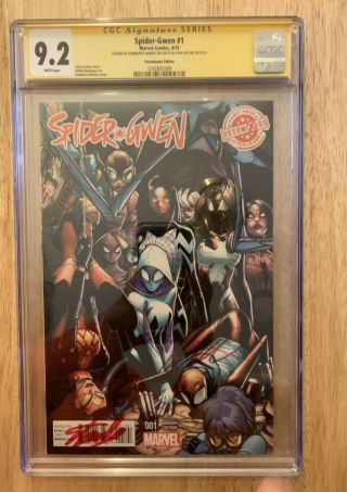 9.  2 Cgc Spider - Gwen 1 Signed By Humberto Ramos & Stan Lee