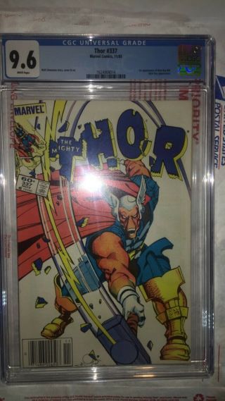 Thor 337 (cgc 9.  6) White Pages; 1st App.  Beta Ray Bill; 1983