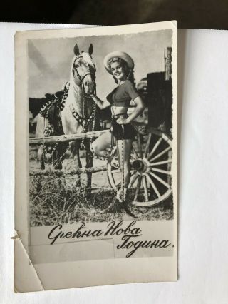 Unidentified Hollywood Western Cowgirl Starlet Pin - Up/cheesecake 1950s Photo