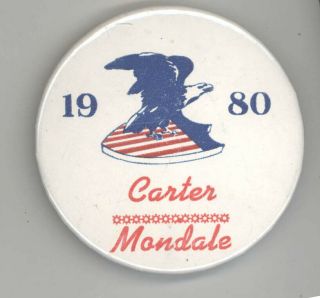 1980 Jimmy Carter Walter Mondale President Political Pin Button Pinback Badge