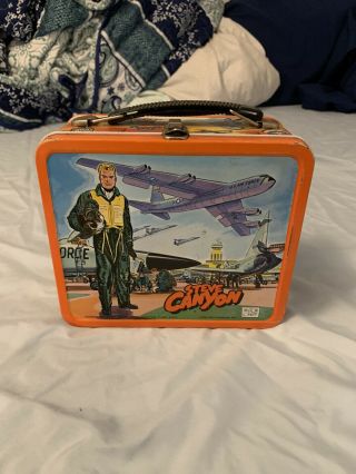 1959 Steve Canyon Lunchbox And Thermos By Aladdin - Milton Caniff Art Vintage
