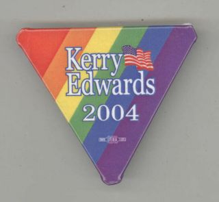 2004 John Kerry President Political Pin Button Pinback Lgbt Gay Lesbian Rainbow