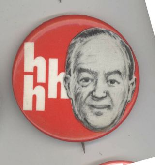 1968 Hubert Humphrey Hhh Art Fair Political Pin Button Pinback Badge President
