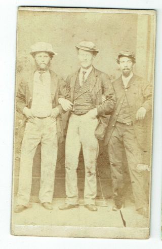 Victorian Cdv Photo Group Of Three Men Sydney Australia Photographer