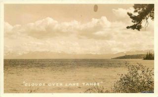 1930s Clouds Over Lake Tahoe California Rppc Real Photo 6190