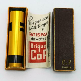 Vintage Aluminum Cop Paris Squeeze Cylinder Petrol Lighter