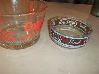 Coca - Cola Glass Clear Red Snack Bowl Munchies & Misc Bowl