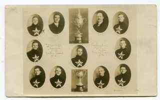 Postcard Canada Ice Hockey Wiarton Redmen Hockey Club.  1913