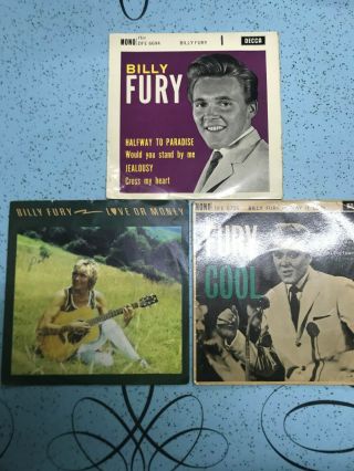Billy Fury 2 X Eps 1 45rpm Single Halfway To Paradise Play It Cool