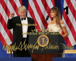 Customized President Donald & Melania Trump Signed 8x10 Photo -