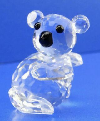 Vintage Authentic Swarovski Crystal Koala Bear Figurine W - Box & Mirror