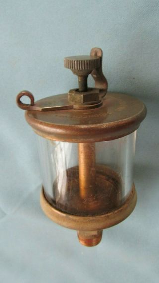 Brass & Glass Lunkenheimer Pioneer No.  2 Antique Steam Engine Oiler - 1887 Patent