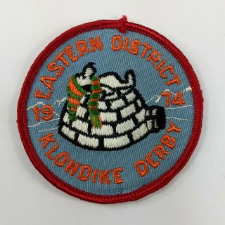 Bsa Boy Scouts 3 " Embroidered Patch Snoopy Eastern District Klondike Derby 1974