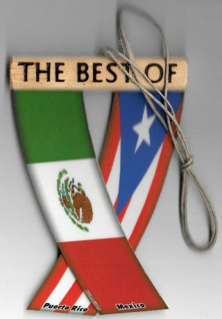 Mexico And Puerto Rico Rear View Mirror Mini Flags For The Car Unity Flagz