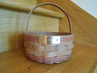Longaberger Cookie Basket Christmas Red 1985 Round Cute
