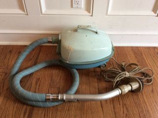 Vintage 1960s Eureka Baby Blue Canister Vacuum Mid Century Model 500