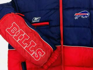Vintage Buffalo Bills Reebok Goose Down Jacket Coat Mens Xxl 2xl Cooler Sleeve