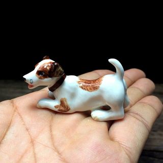 Jack Russel Dog Ceramic Figurine Handmade Collectibles Dollhouse Miniature Gift