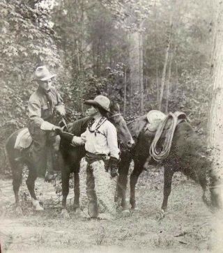 14361/ Vintage Photo Cowboy W/ Colt 45 & Wooley Chaps Gaunlets Photograph