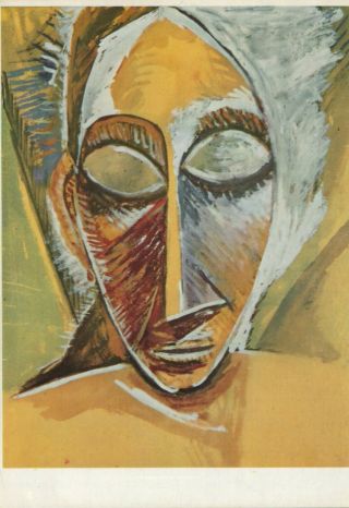 Pablo Picasso Paint Vintage Postcard Edition Hazan 1980s Head 1907 Tete France