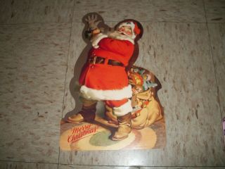 Vintage Hallmark Paper Board Santa Clause Cut Out Christmas Decoration