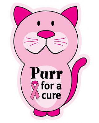 " Purr For A Cure " Awareness Cat Car Magnet Quality