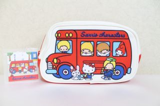 2016 Sanrio Characters Hello Kitty My Melody School Bus Design Cosmetic Pouch