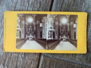Orleans Louisiana Stereoview Interior Of St Mary 