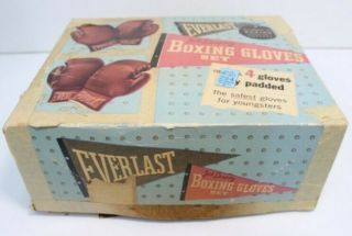Vintage Everlast Boxing Glove Set Jack Dempsey 2 Pair,  Orig Box 2