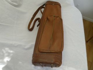 Vintage Oval Shaped Leather Golf Bag With 3 Zippered Pockets