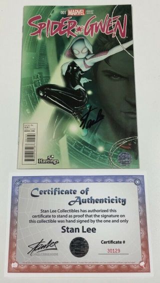 Marvel Spider Gwen 1 Hastings Exclusive Variant Signed By Stan Lee W/coa