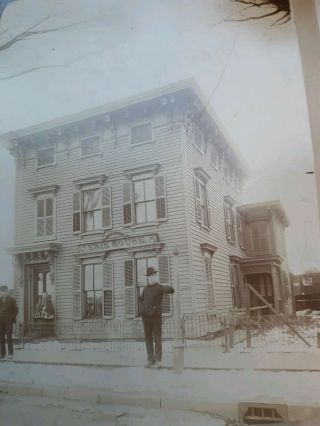 Carded photo.  The Erie House.  33 Schuyler Street Utica NY.  C 1875.  Mrs.  E.  Hess 3