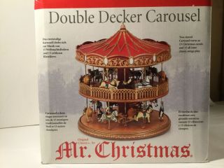Vintage 2003 Double Decker Musical Carousel - Mr.  Christmas Classic
