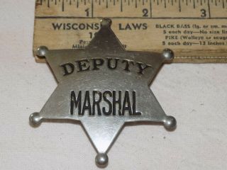Vgc Obsolete - Vintage Deputy Marshal Badge Police Sheriff Not A Re - Pop