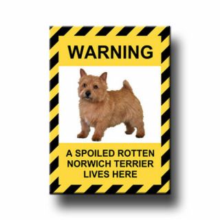 Norwich Terrier Spoiled Rotten Fridge Magnet Dog